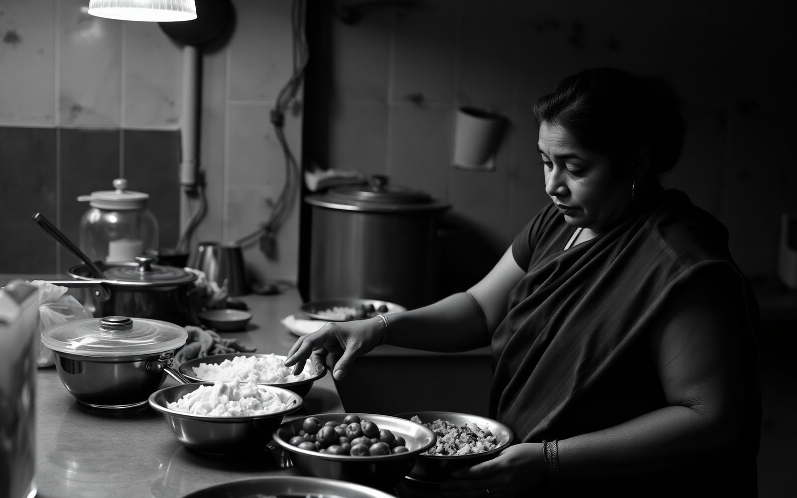 Homemaker plating home-cooked meals for delivery